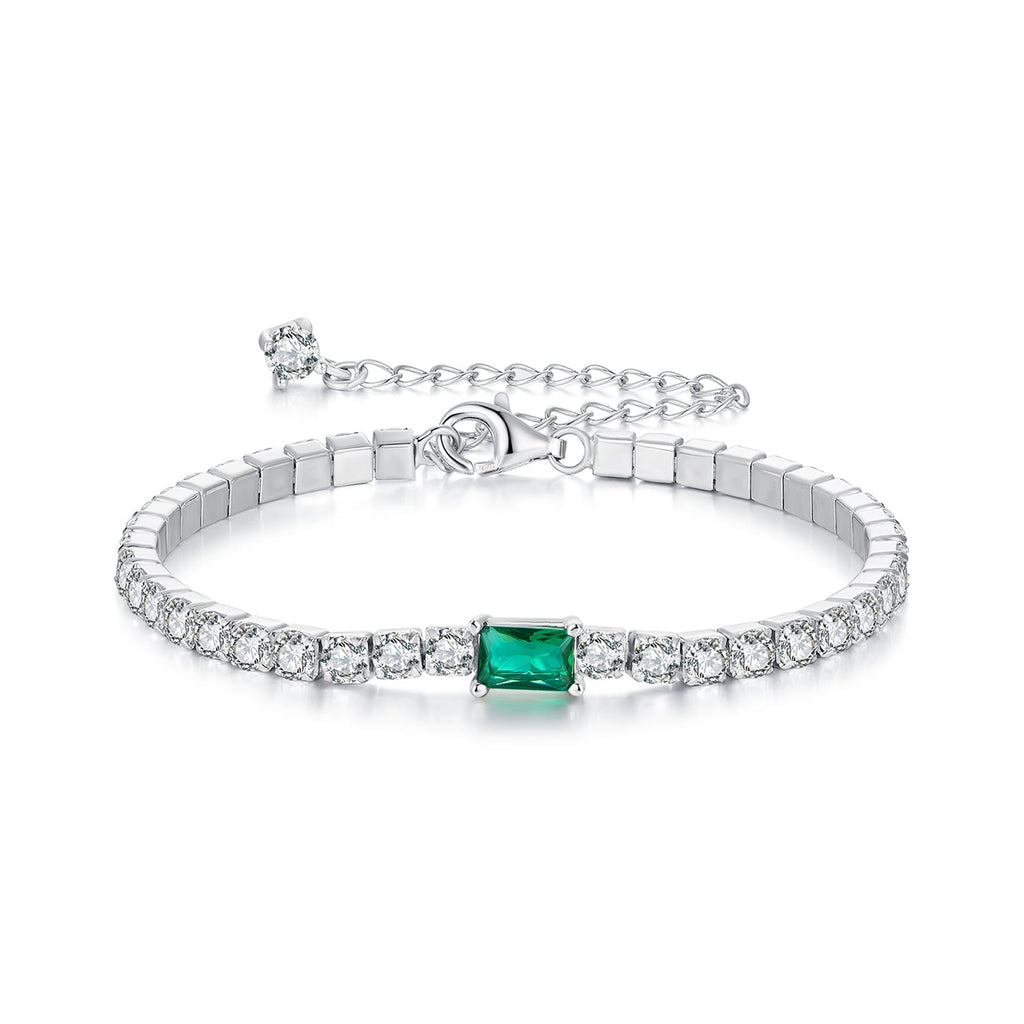 925 Sterling Silver 145+65mm Pavé Setting CZ Bracelet