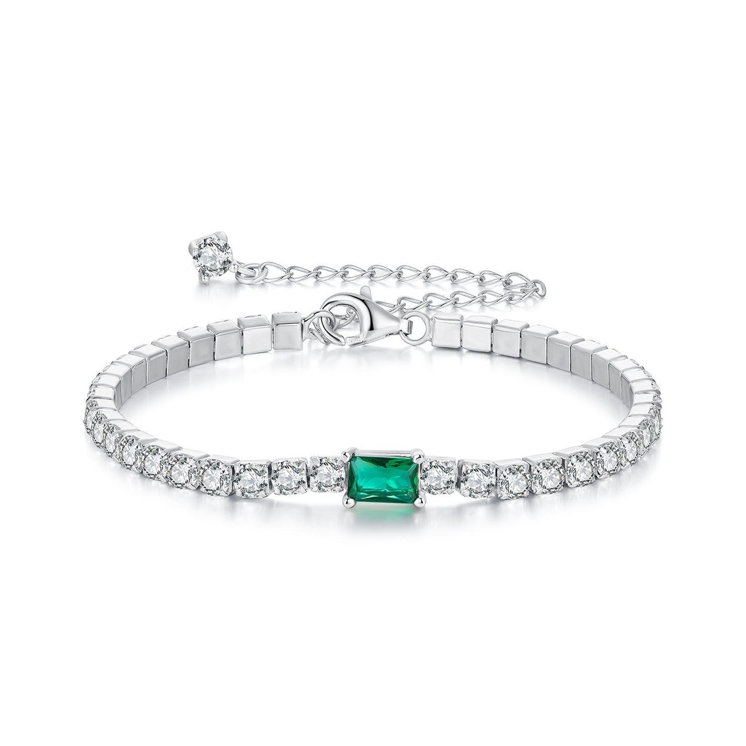 925 Sterling Silver 145+65mm Pavé Setting CZ Bracelet