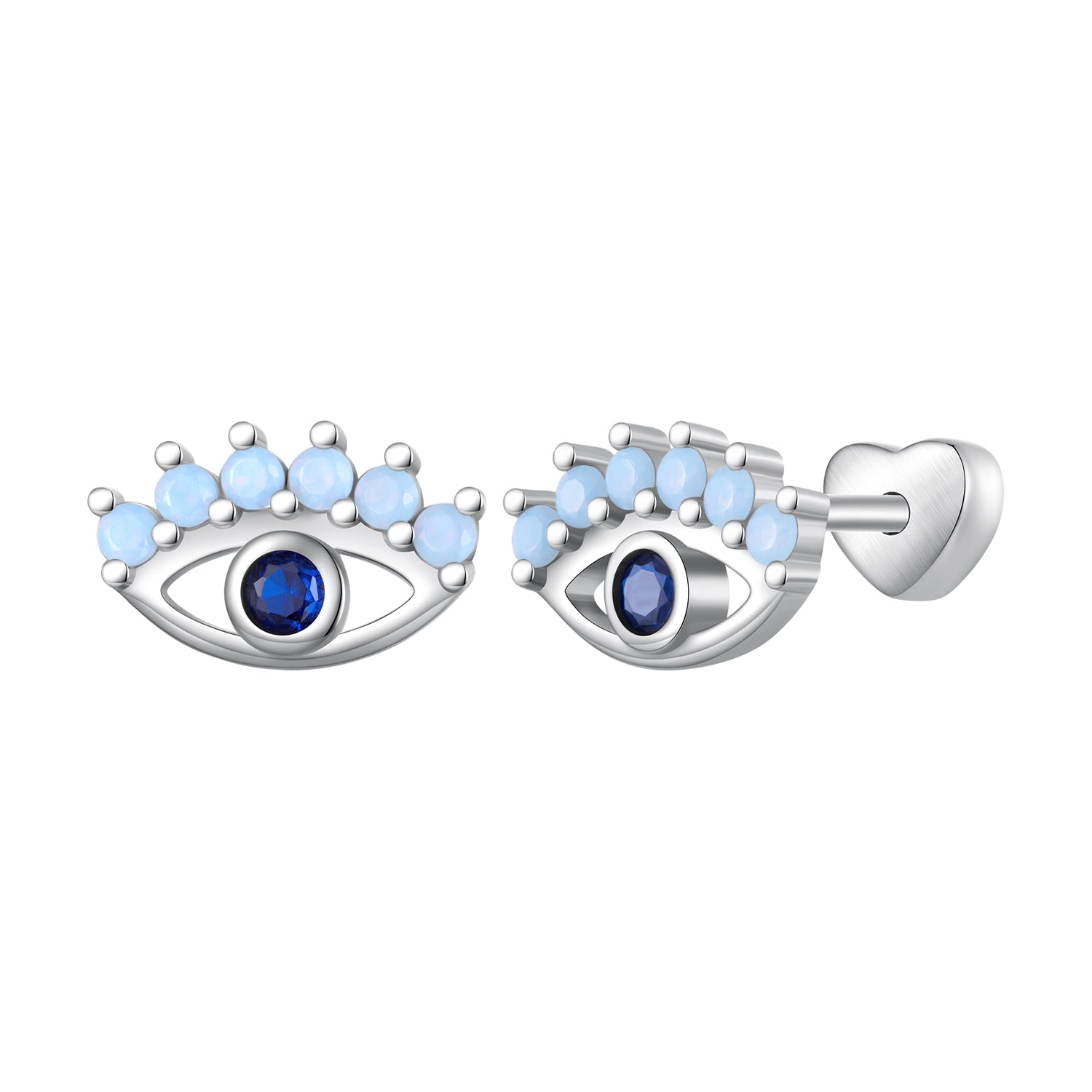 925 Sterling Silver Plated Platinum Opal Earrings for Women