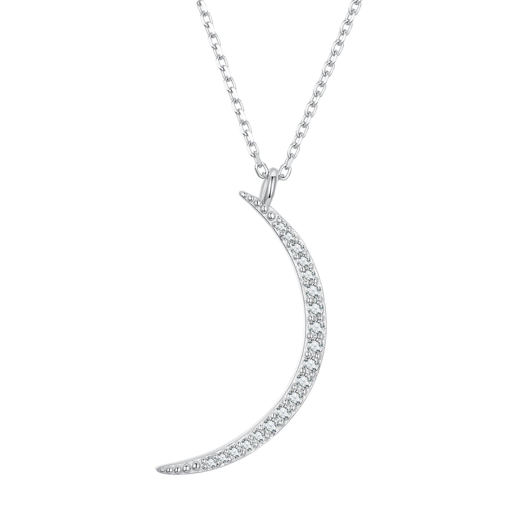 925 Sterling Silver Adjustable CZ Pendant Necklace for Women