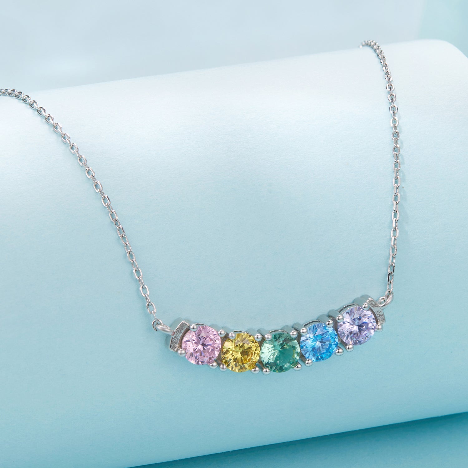 925 Sterling Silver White Gold Plated 40+5cm Necklace with Pavé Setting CZ for Women