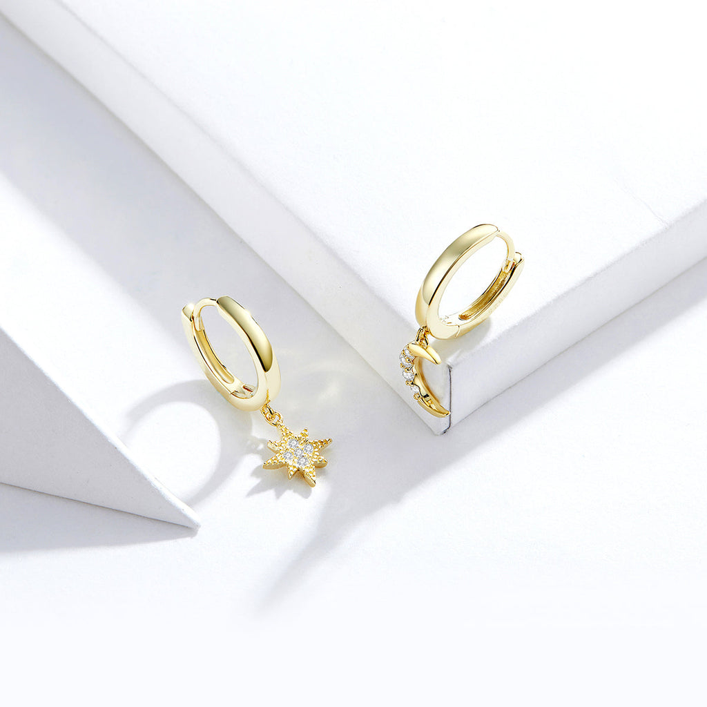 925 Sterling Silver and Gold Plated Pavé Setting CZ Earrings for Women