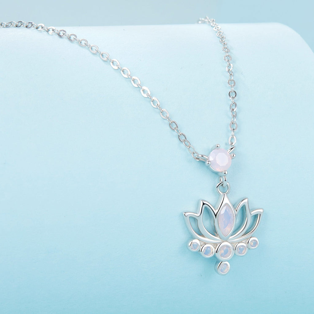 925 Sterling Silver Opal Nanometer Stone Necklace for Women