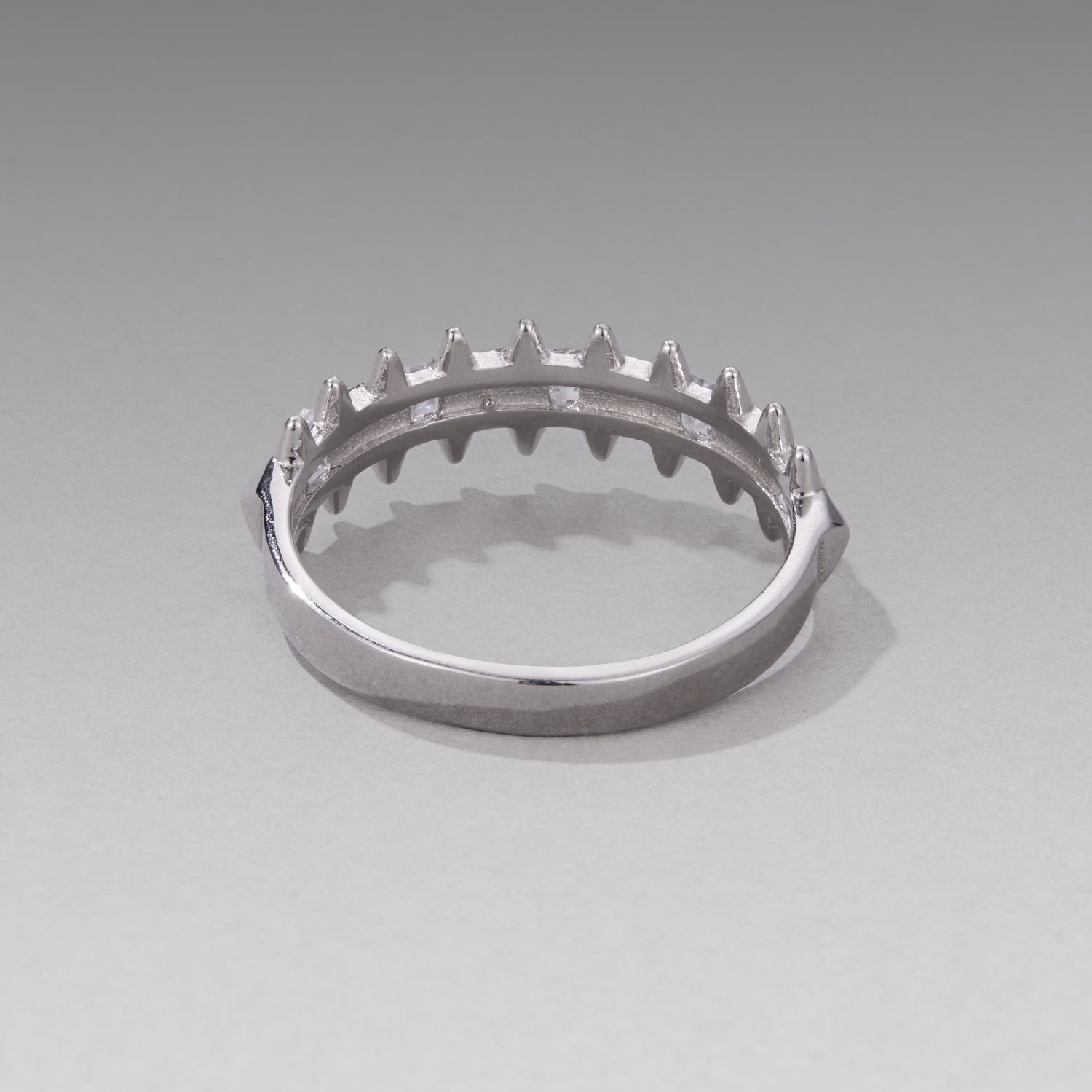 925 Sterling Silver 0.24cm White Gold Plated Ring with CZ for Women Size 6
