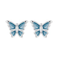 S925 Sterling Silver Earrings with Enamel Process, 6*8mm, Plated Platinum for Women
