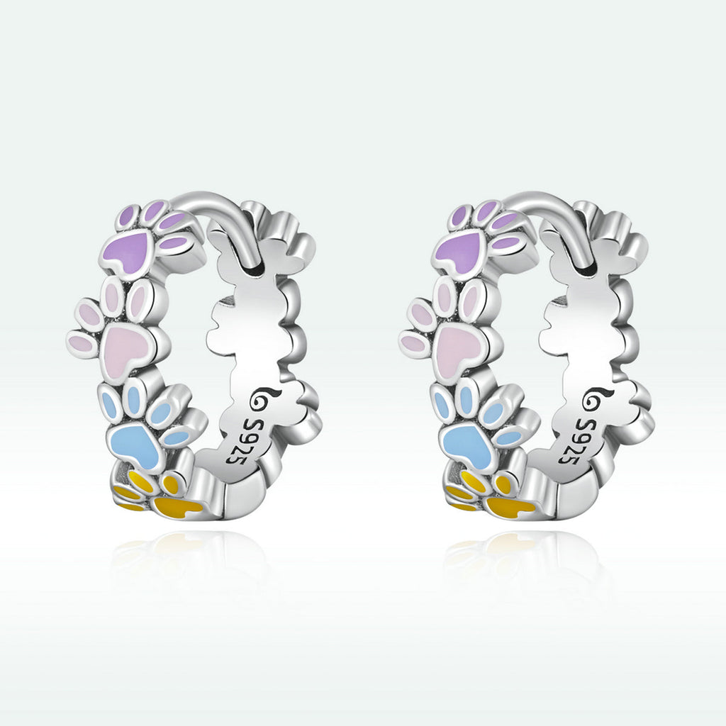 925 Sterling Silver Enamel Oxidized Silver Earrings