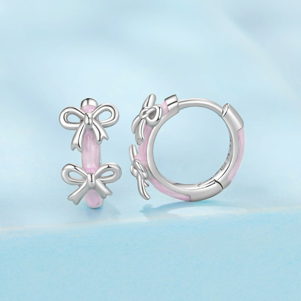 925 Sterling Silver Enamel White Gold Plated Earrings for Women