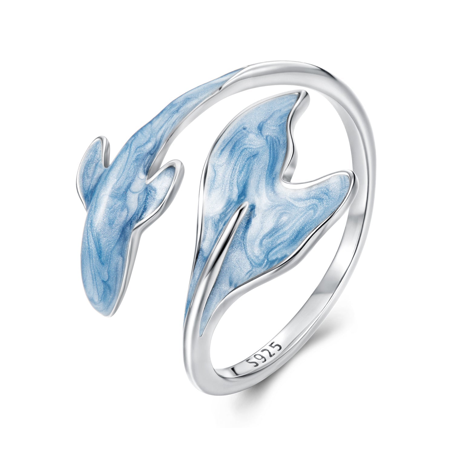 925 Sterling Silver Ring with Enamel Process for Women