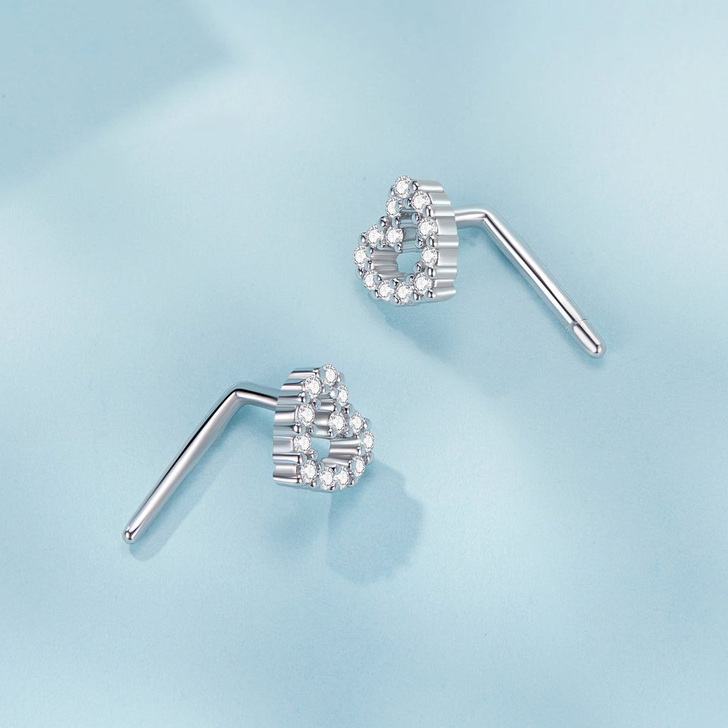 925 Sterling Silver Earrings with Pavé Setting and CZ - Size 10mm x 6mm