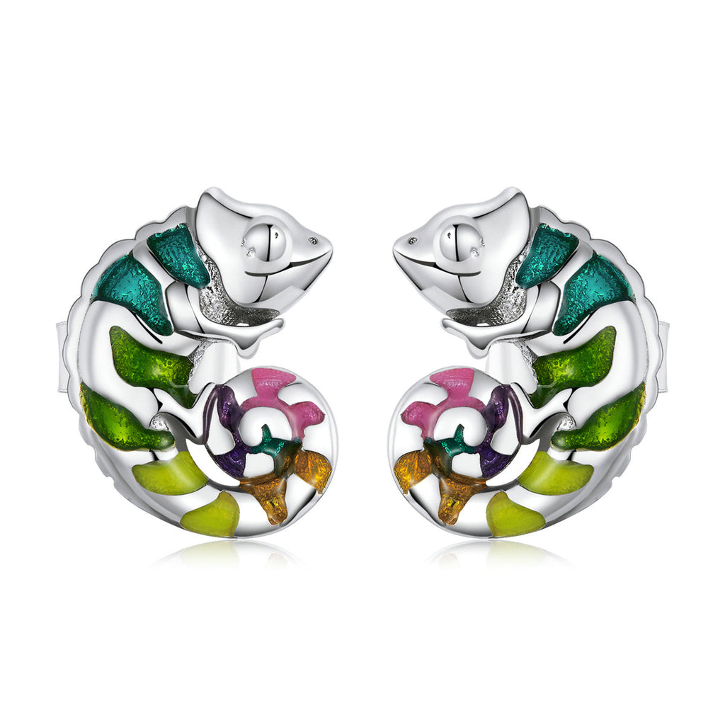S925 Sterling Silver Enamel Earrings for Women
