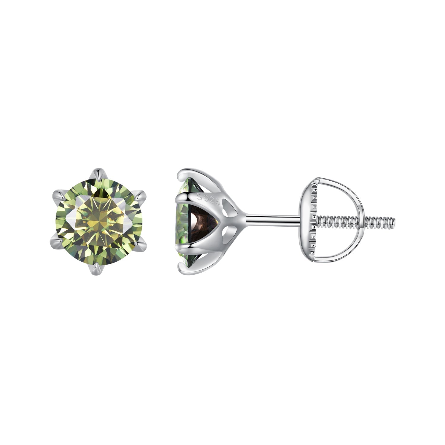 925 Sterling Silver Moissanite 1.00 Carat Earrings Size 7.0mm for Women