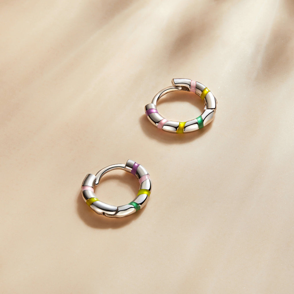 S925 Sterling Silver Enamel Platinum Plated Earrings for Women