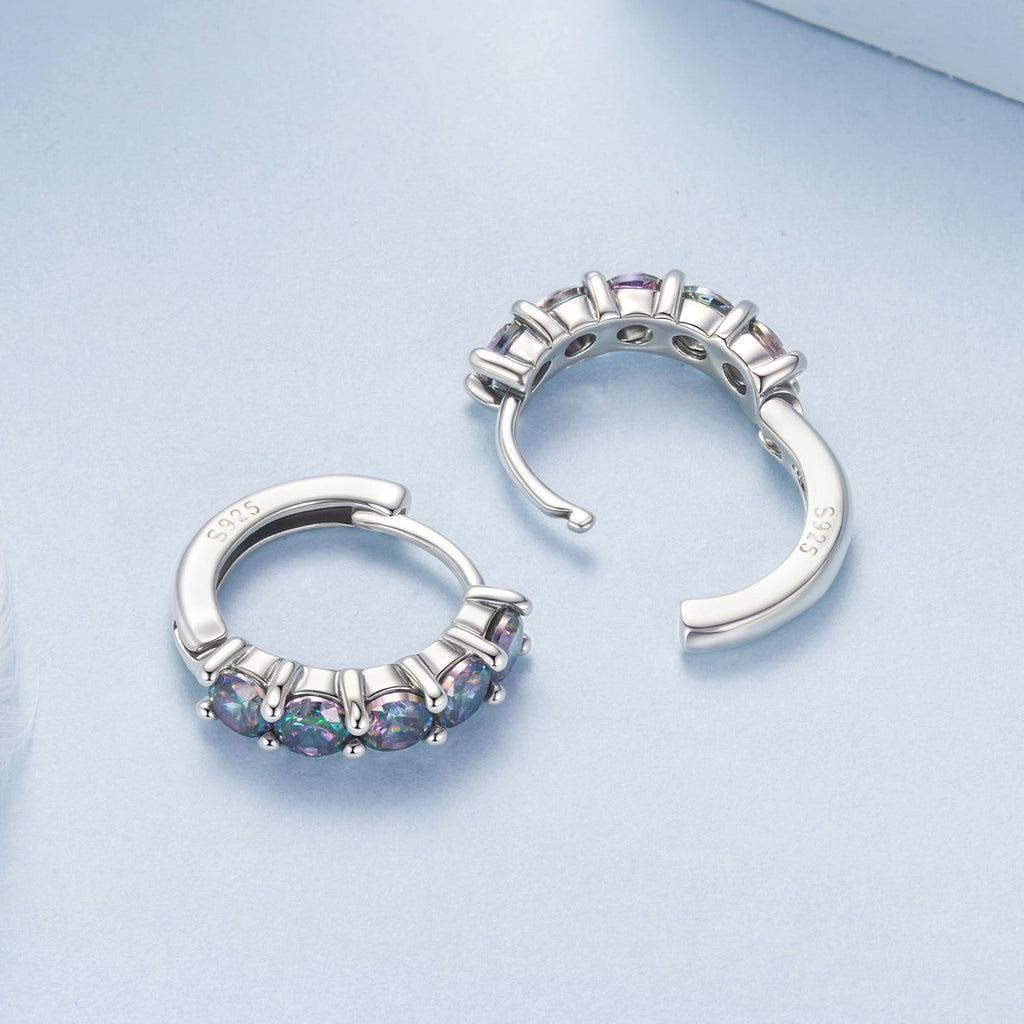925 Sterling Silver Earrings with Pavé Setting CZ in Oxidized Finish for Women