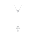 925 Sterling Silver White Gold Plated Necklace with CZ Pavé Setting for Women