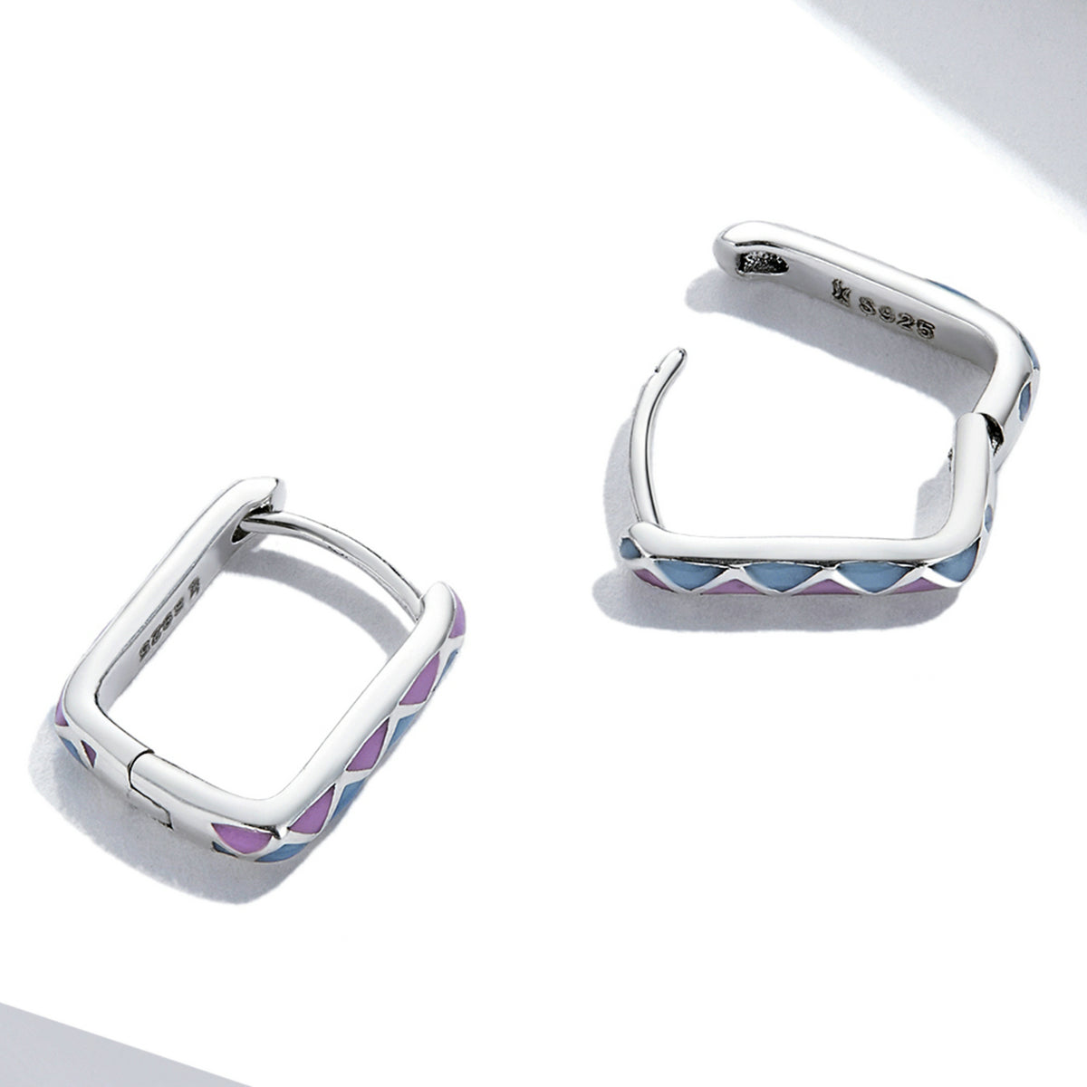 S925 Sterling Silver Enamel Oxidized Earrings for Women