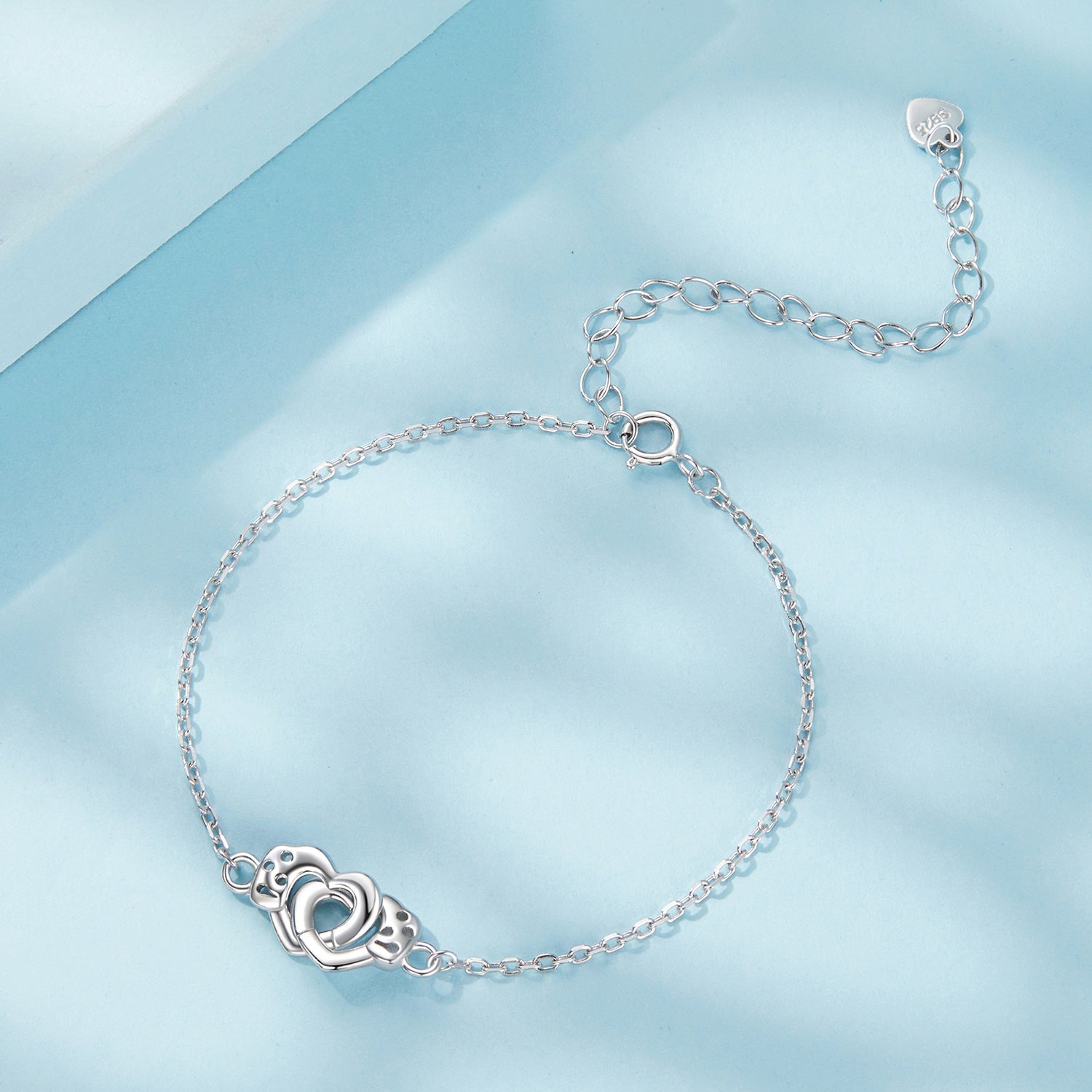 925 Sterling Silver White Gold Plated Chain Bracelet for Women