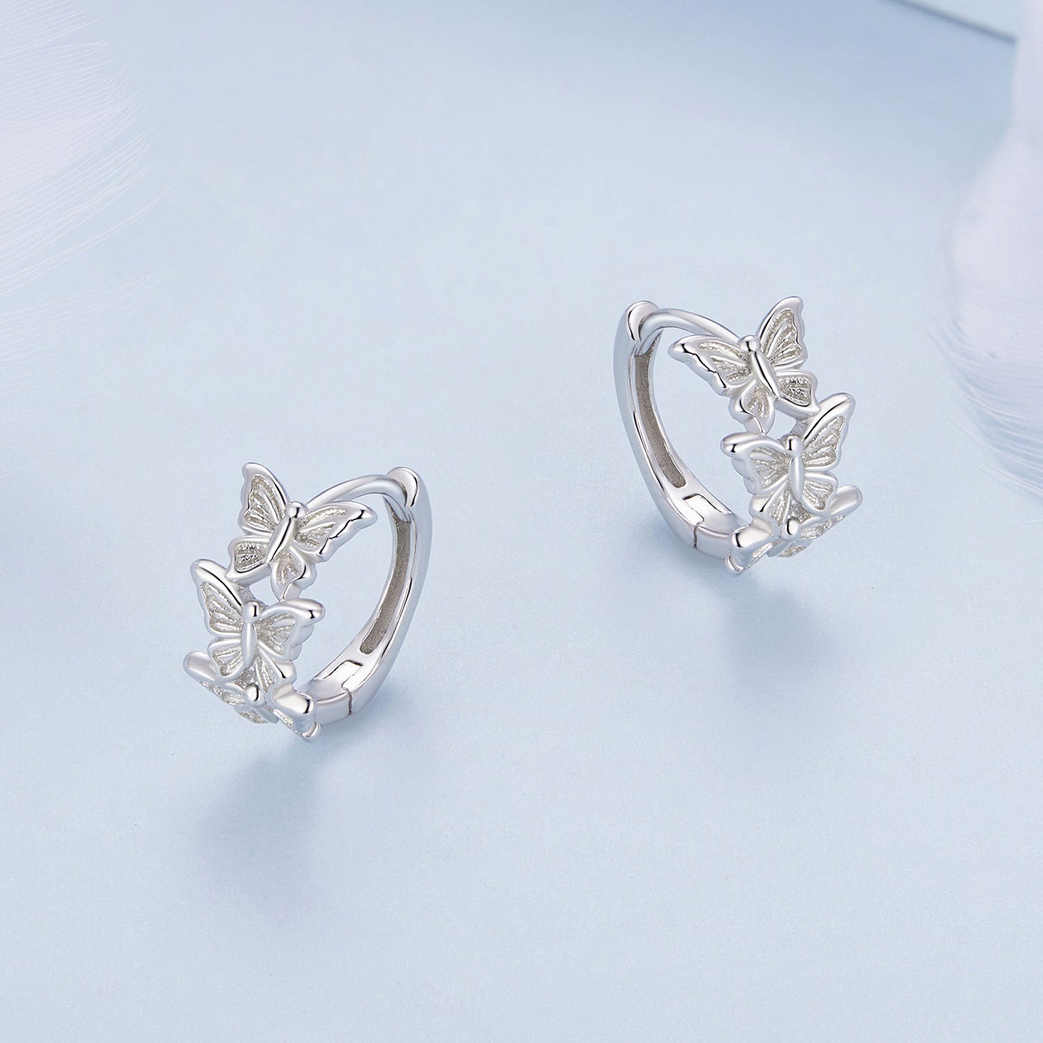 S925 Sterling Silver Earrings with Plated Platinum for Women
