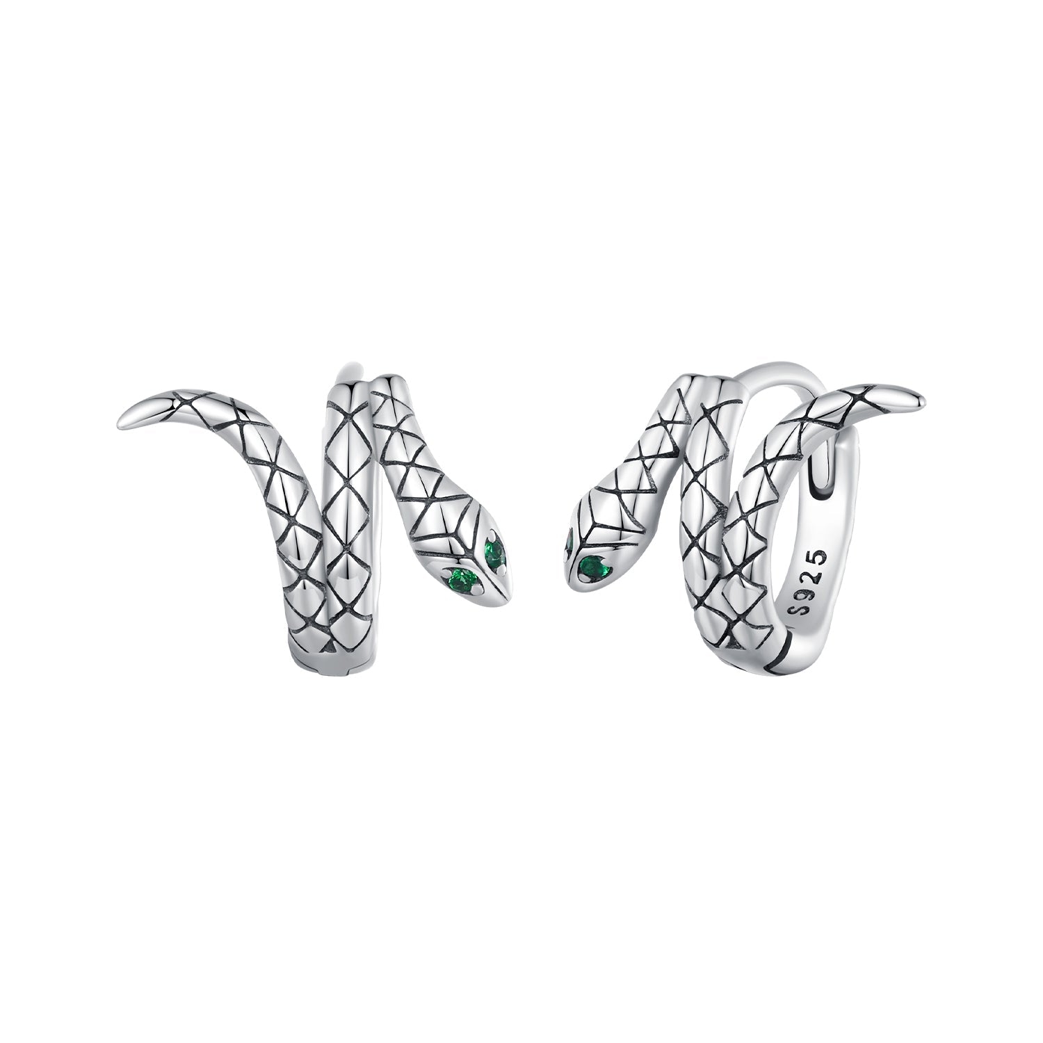 925 Sterling Silver Earrings with Pavé Setting CZ in Oxidized Finish