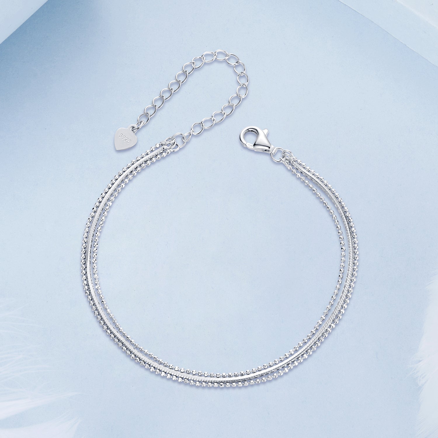 925 Sterling Silver & White Gold Plated Bracelet