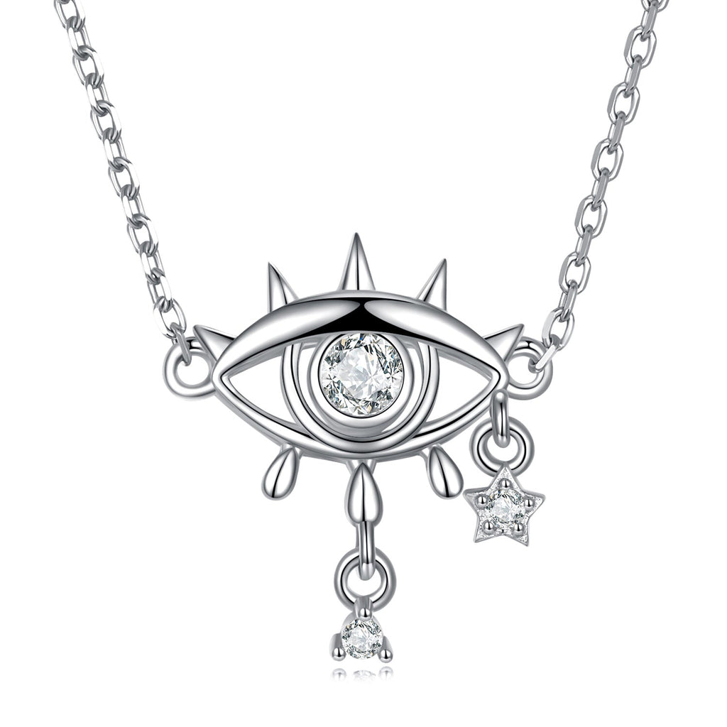 925 Sterling Silver Adjustable Necklaces with Pavé Setting CZ for Women