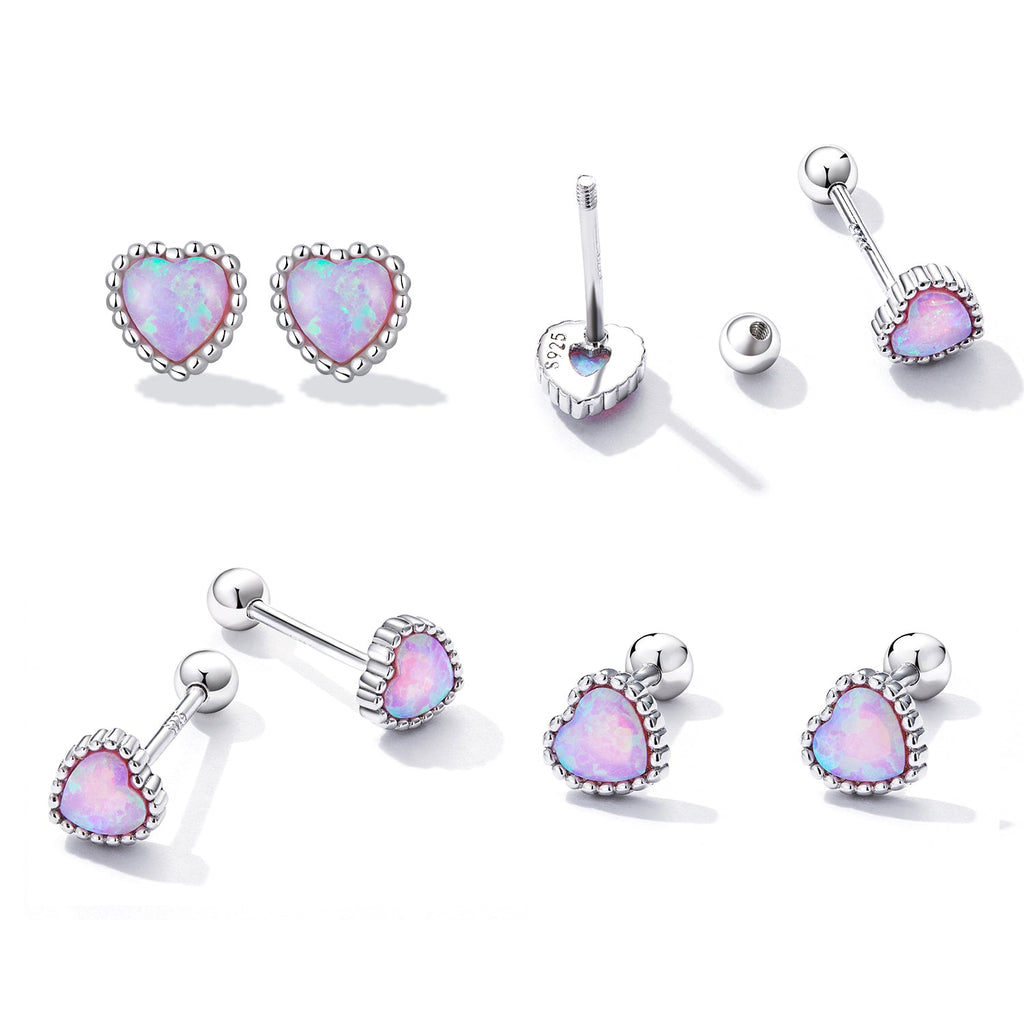 925 Sterling Silver Translucent Opal Earrings for Women