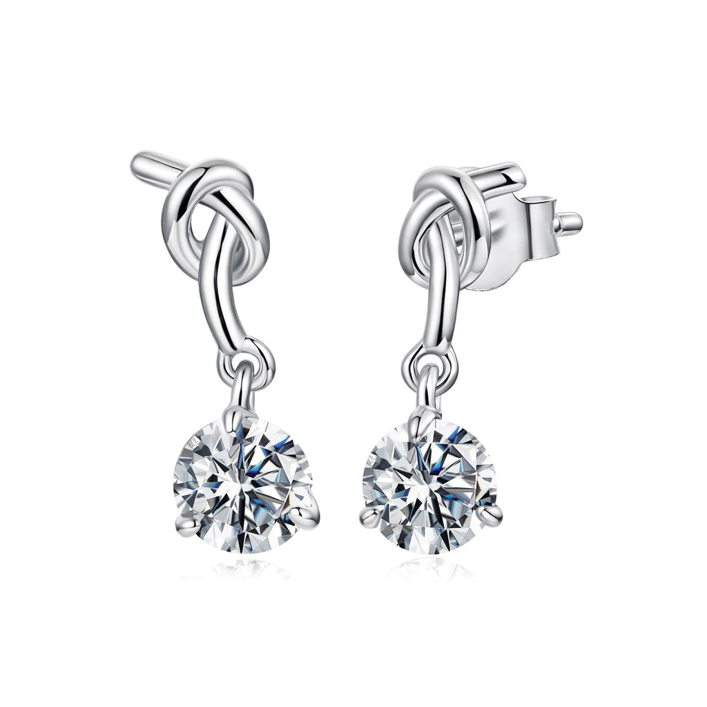 925 Sterling Silver Moissanite 0.50 Carat Earrings for Women