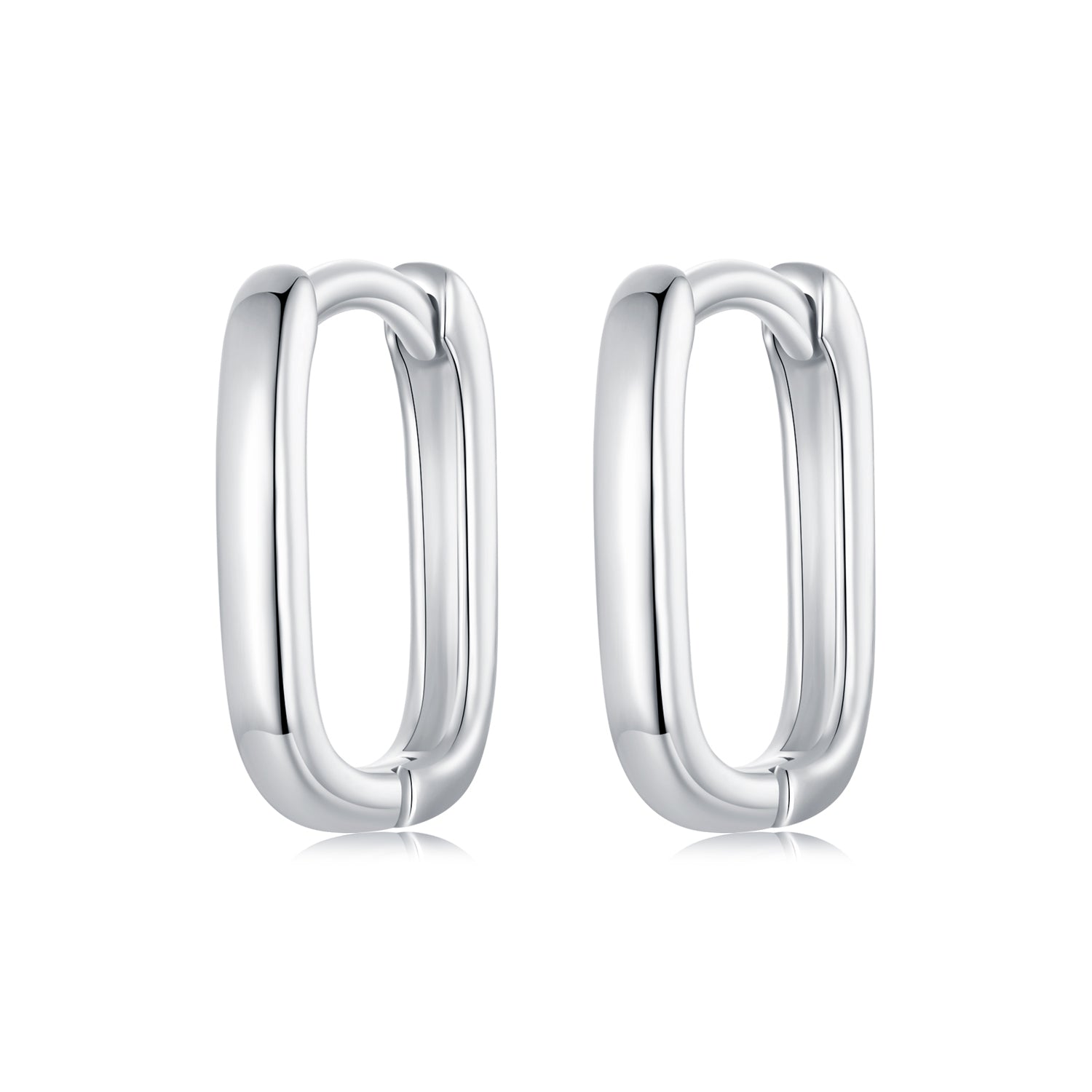 925 Sterling Silver Earrings 10*2mm with White Gold Plating for Women
