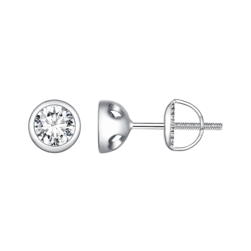 925 Sterling Silver 5.0mm Moissanite Earrings for Women