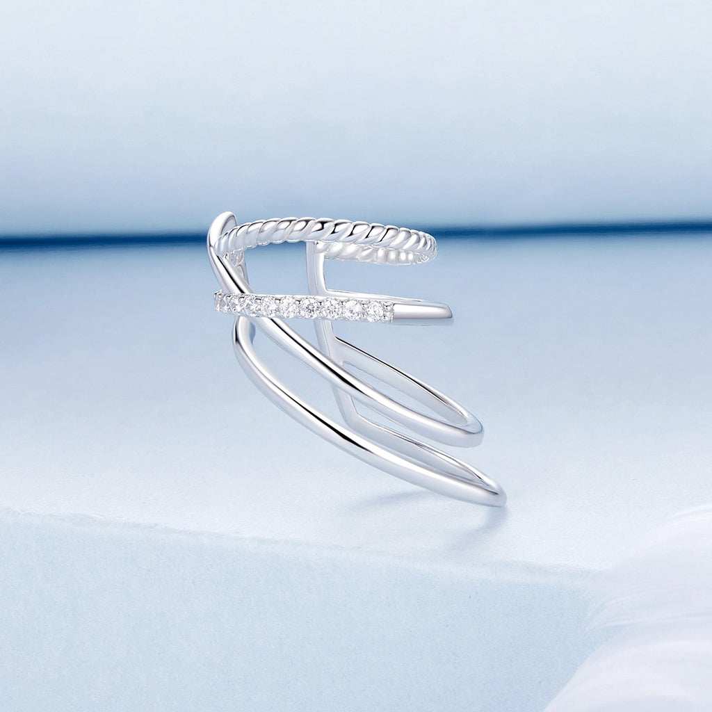925 Sterling Silver Earrings with CZ and White Gold Plating