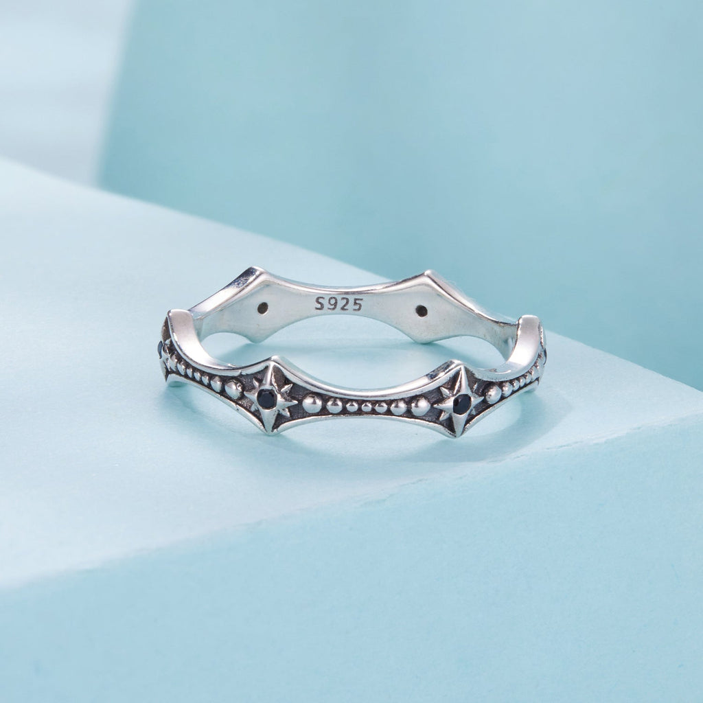 925 Sterling Silver Ring with Pavé Setting CZ, Size 6.0