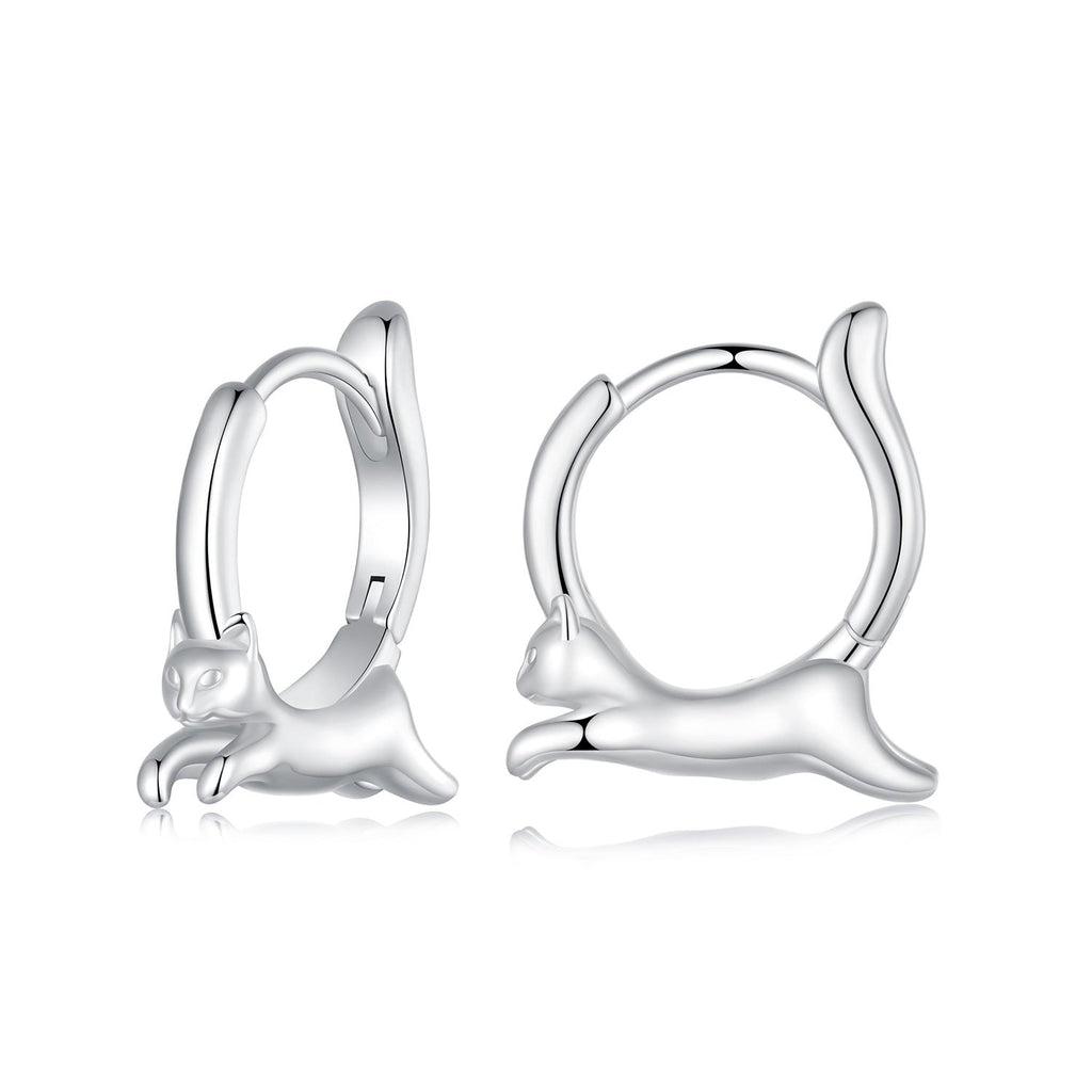 925 Sterling Silver Earrings for Women, Size 15*4mm, Inner Diameter 10mm, Plated Platinum