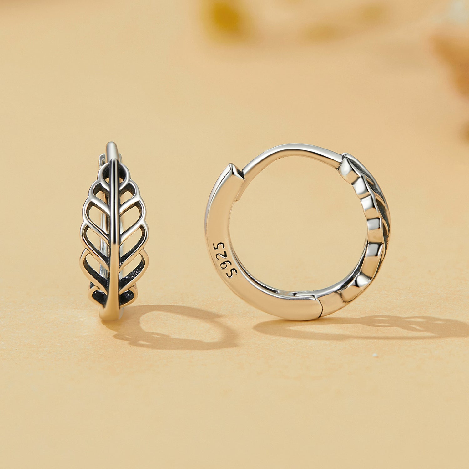 925 Sterling Silver Oxidized Earrings 12*5mm
