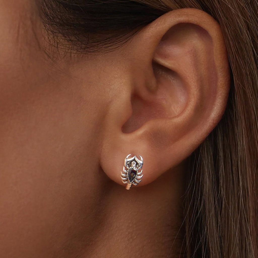 925 Sterling Silver Oxidized Earrings with Pavé CZ for Women