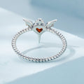 925 Sterling Silver Oxidized CZ Pendant Ring Size 6 for Women
