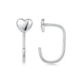 925 Silver White Gold Plated 1.4cm Brass Earrings for Women