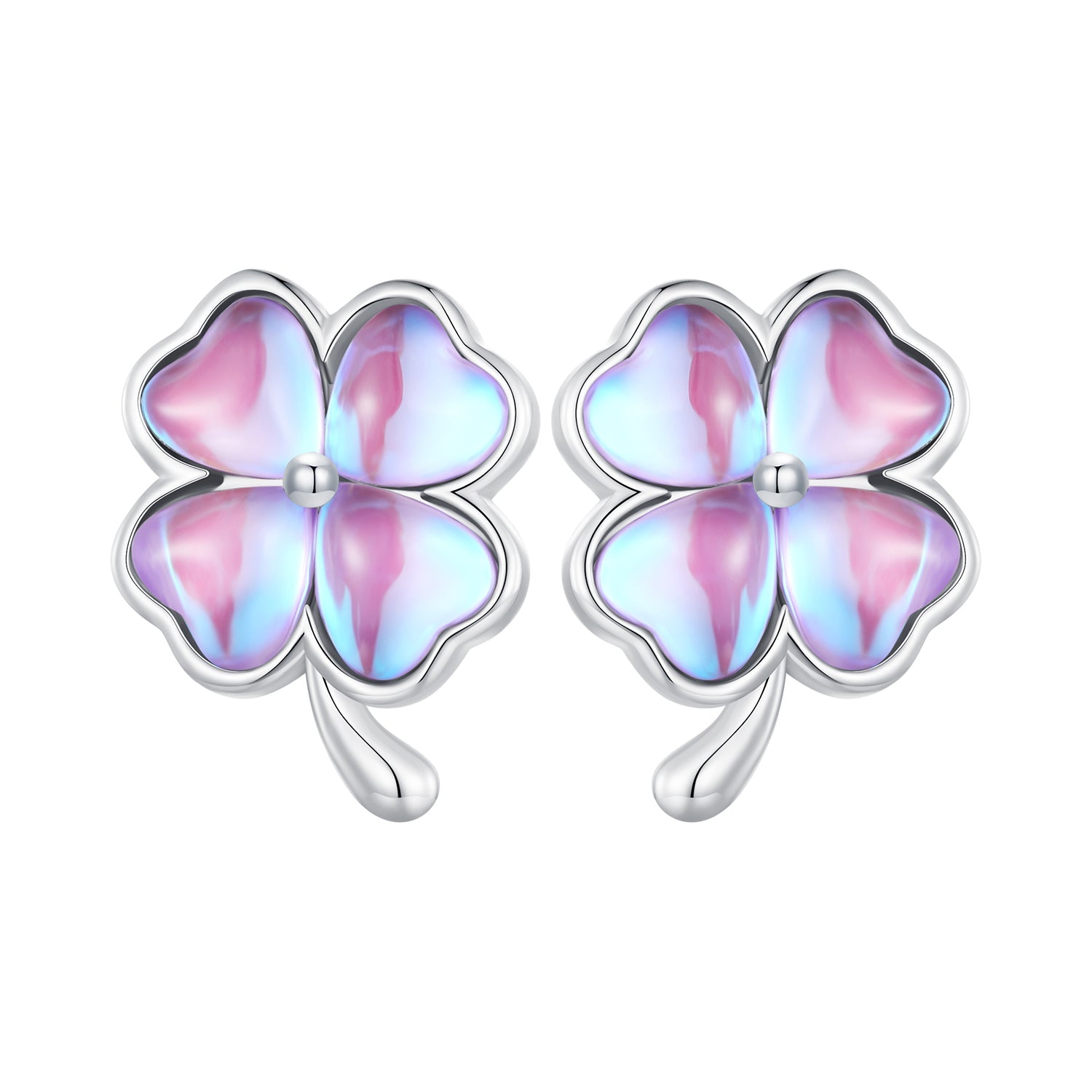 925 Sterling Silver Transparent Glass Earrings for Women