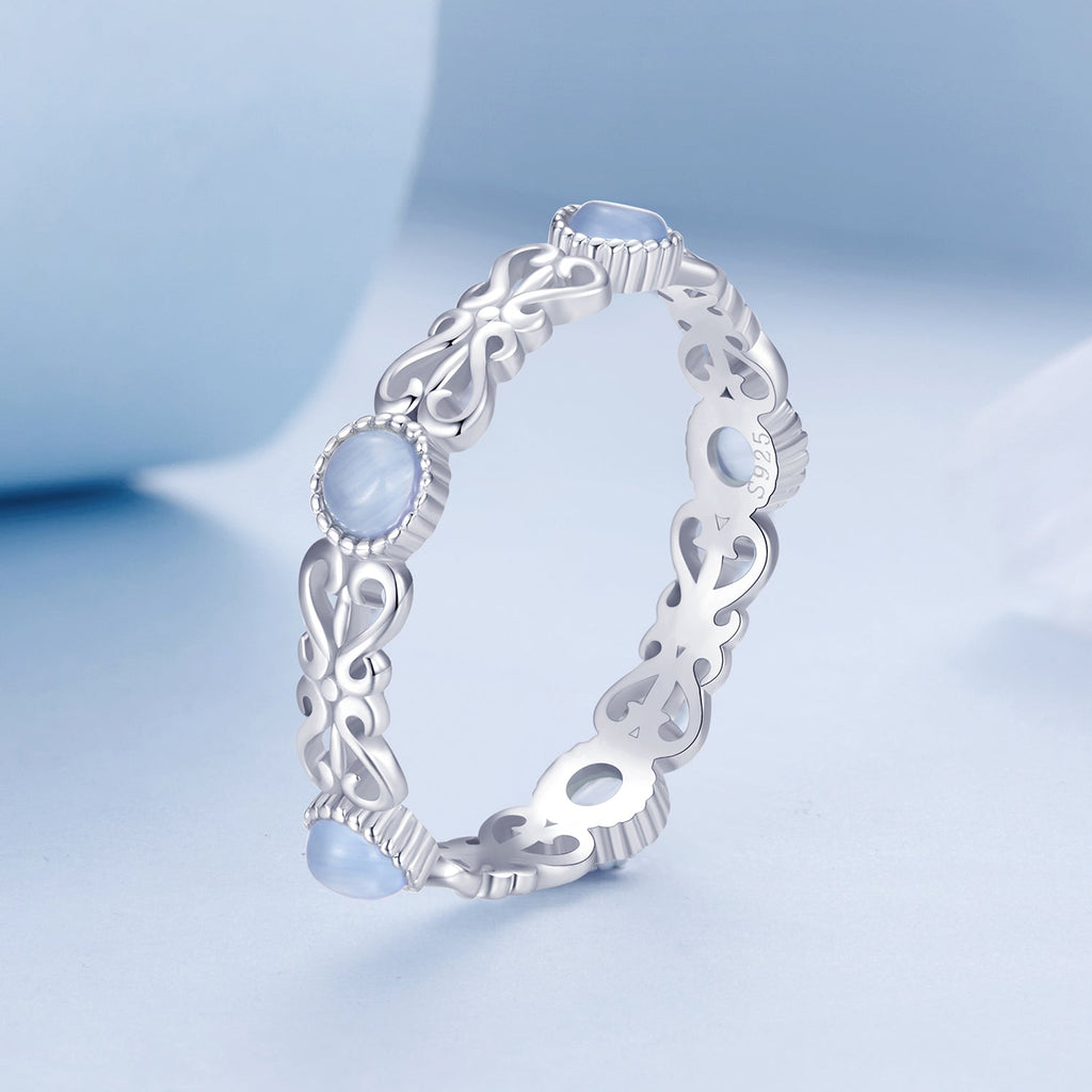 S925 Sterling Silver 4mm Platinum Plated Ring for Women Size 6.0