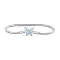925 Sterling Silver Moonstone Bracelet 17.0 cm Pavé Setting for Women