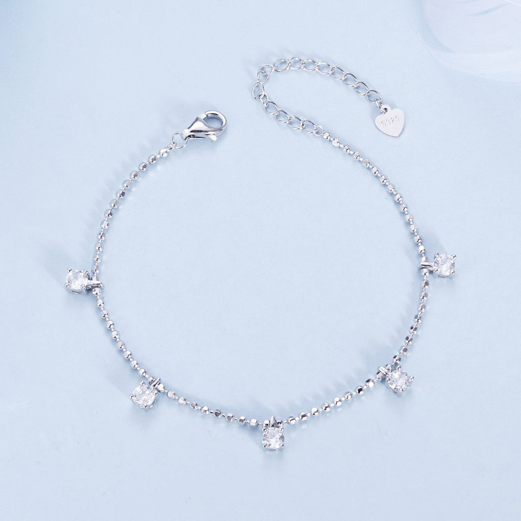 925 Sterling Silver Plated Platinum CZ Bracelet for Women
