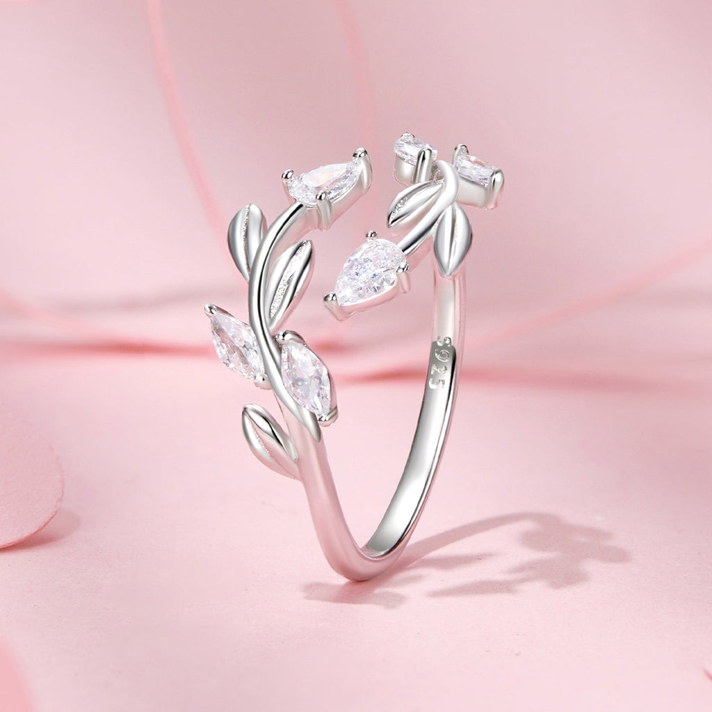 925 Sterling Silver White Gold Plated Pavé Setting CZ Ring for Women