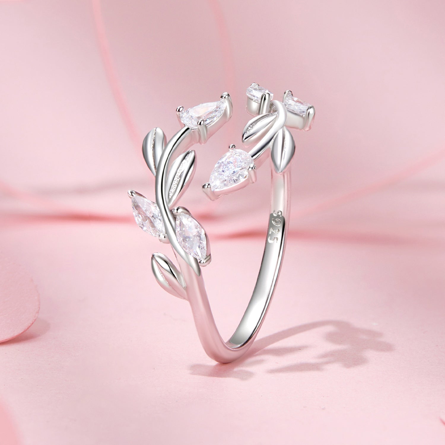 925 Sterling Silver White Gold Plated Pavé Setting CZ Ring for Women