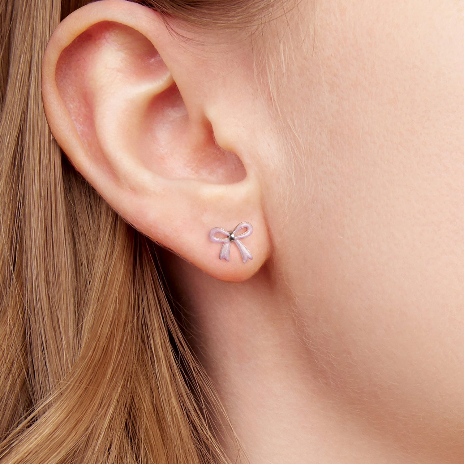 925 Sterling Silver Earrings with Enamel Process and White Gold Plating