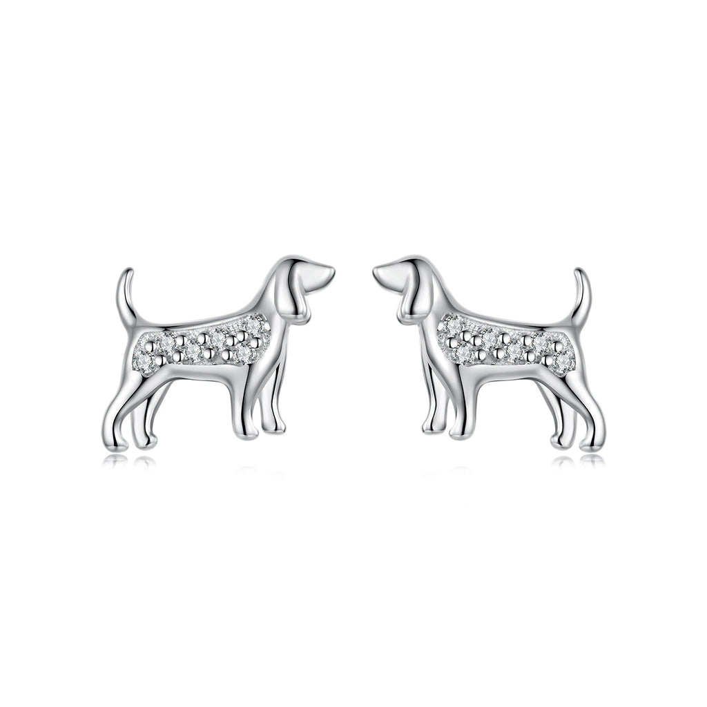 925 Sterling Silver Pavé Set CZ White Gold Plated Earrings for Women