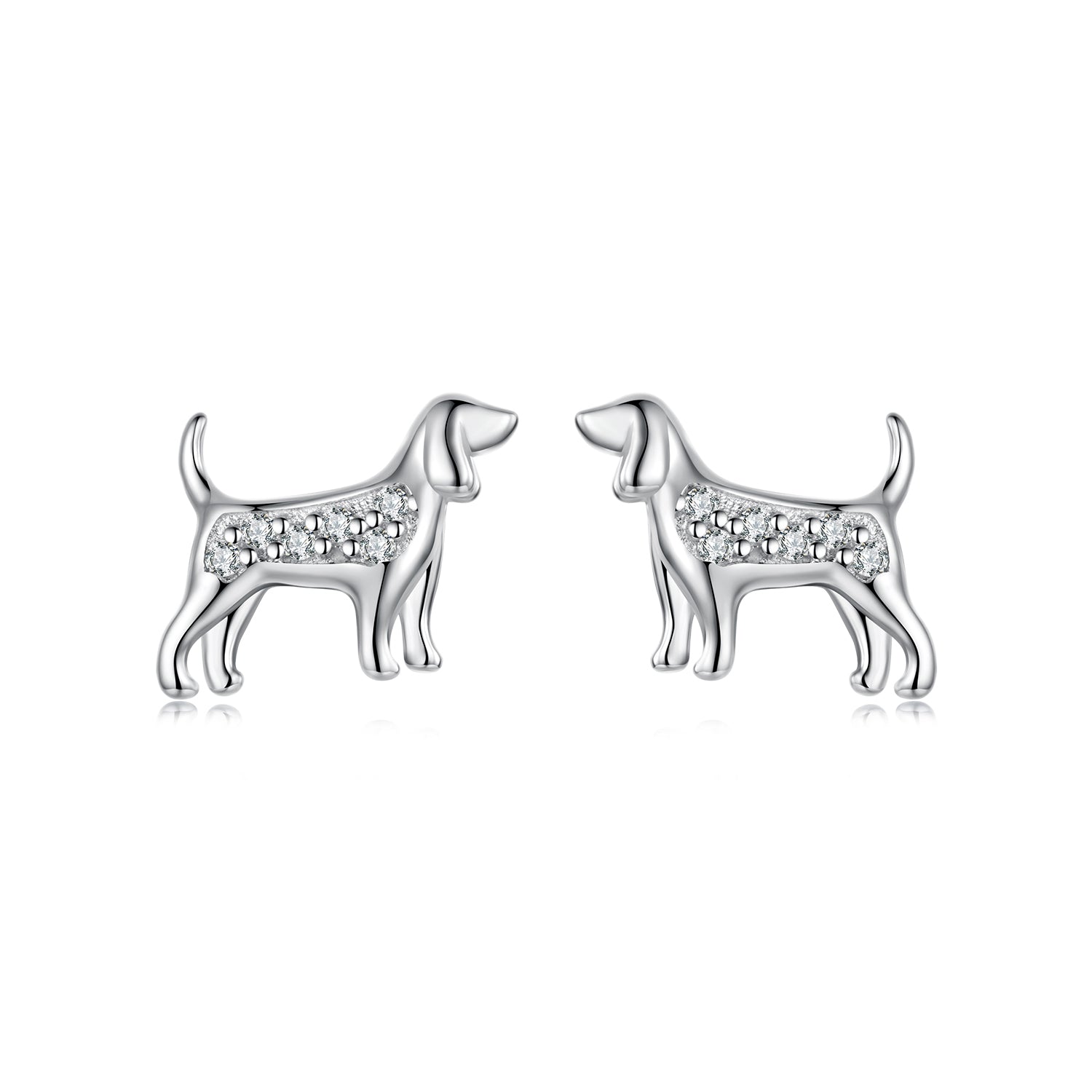 925 Sterling Silver Pavé Set CZ White Gold Plated Earrings for Women