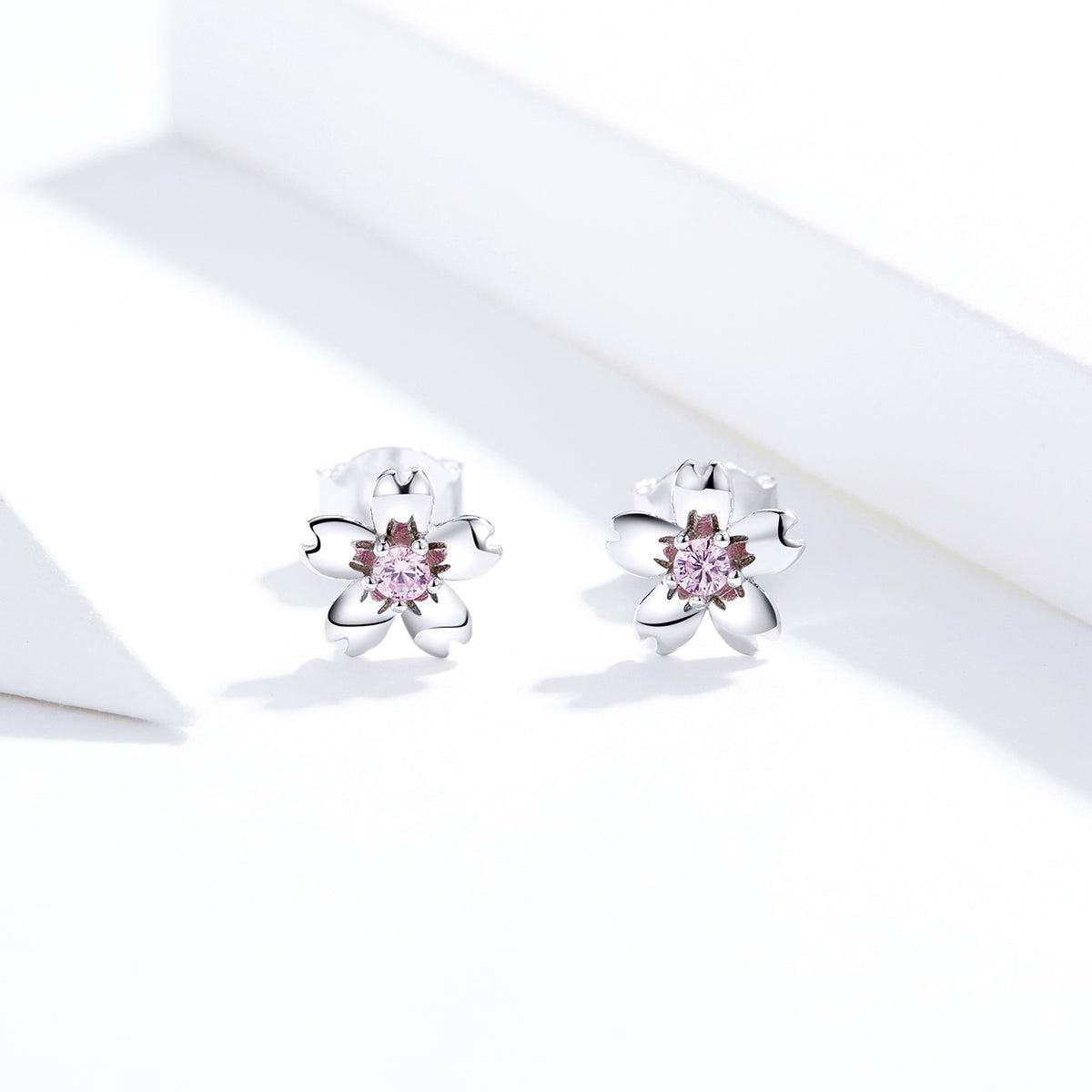 925 Sterling Silver Earrings with CZ in Pavé Setting