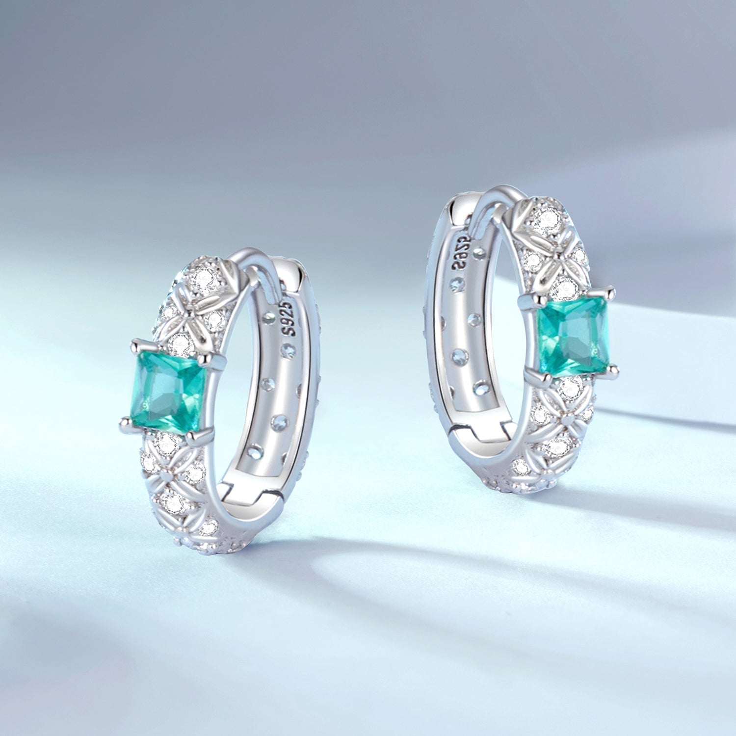 925 Sterling Silver Pavé Setting CZ Earrings for Women