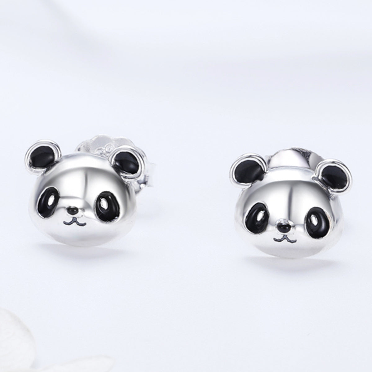 925 Sterling Silver Oxidized Enamel Earrings
