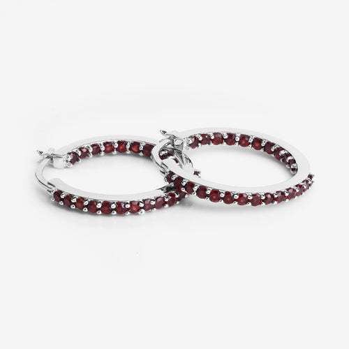 1.92 Carat Genuine Garnet .925 Sterling Silver Earrings