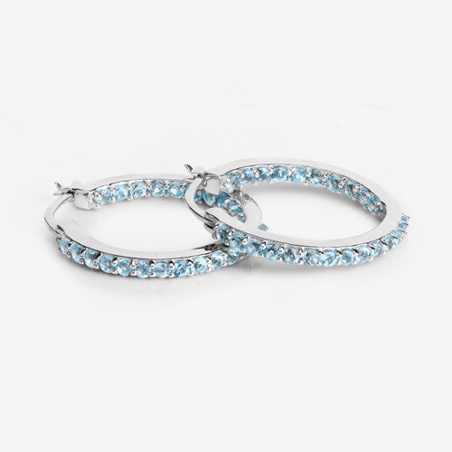 1.73 Carat Genuine Swiss Blue Topaz .925 Sterling Silver Earrings