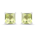 2.00 Carat Genuine Peridot .925 Sterling Silver Earrings